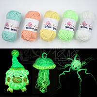 Polyester/Cotton Luminous Glow in Dark Dyed Eco-Friendly Crochet Yarn for Hand Knitting & Crocheting Crafts Christmas Amigurumi