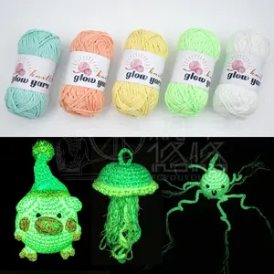 Luminous Glow in the dark Crochet yarn Knitting Yarn Hand Knitting, Crocheting and Crafts-5 Pack for Christmas