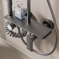 Ensemble de robinetterie de douche et de baignoire à 4 fonctions avec barre coulissante, finition huilée, acier inoxydable, jet pour hôtel, appartement