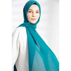 ผ้าพันคอชีฟองสีน้ำเงินเบนซิน ผ้าพันคอสุดเก๋ - Product Image 1