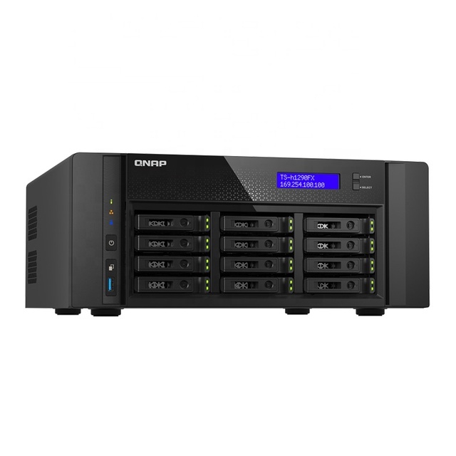 TS-h1290FX-7302P-128G Desktop 12-Bay U.2 NVMe/ SATA All-Flash NAS 25GbE High-Speed Collaboration USB 2U Network Storage ZFS