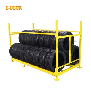 Xếp chồng lớn Hàn kim loại gấp xe tải lốp lốp lưu trữ <span class=keywords><strong>Pallet</strong></span> giá - Product Image 2