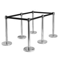 Barrière de sécurité portable en gros pour événements, avec sangle rétractable, poteau de guidage réfléchissant en acier inoxydable