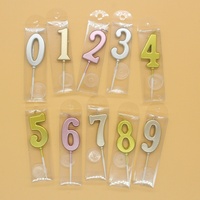 Bougies d'anniversaire en cire de paraffine écologiques faites à la main, couleurs or et argent, chiffres 0-9, pour la première fête d'anniversaire des enfants, vente en gros