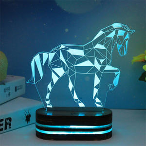 Lampe LED 3D en acrylique en forme d'<span class=keywords><strong>ours</strong></span> et de cœur, design personnalisé, veilleuse pour bébé, éclairage de sommeil - Product Image 5