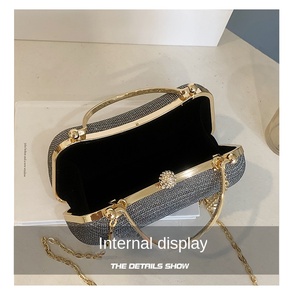 Borse Clutch all'Ingrosso, Pochette con Paillettes alla Moda, Borse <span class=keywords><strong>da</strong></span> <span class=keywords><strong>Sera</strong></span> per Matrimoni e Cene, Borse <span class=keywords><strong>da</strong></span> Cerimonia con Catena Dorata - Product Image 6