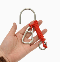 Crochet de sécurité pour plongée sous-marine en acier inoxydable 316, résistant à l'eau salée, avec cordon élastique et clip à dégagement rapide