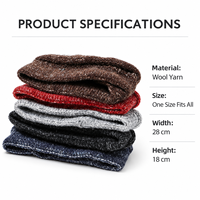 Bonnet en laine tricoté personnalisé avec logo, style slouchy, unisexe, chaud, à revers, en maille mélangée