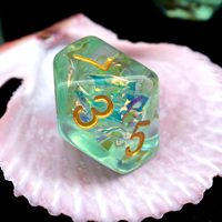 Set Dadu DND Hijau Muda 42 Buah, Tas Dadu D&D Polihedral, Inklusi Mylar Iridescent, Set Lengkap Termasuk Semua Dadu Polihedral