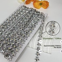 Guirlande de 9 m à perles étoilées en plastique avec strass AB de 15 mm, pour suspendre sur le sapin de Noël, les rideaux de mariage, les portes, les décorations de maison, de luxe, faites à la main