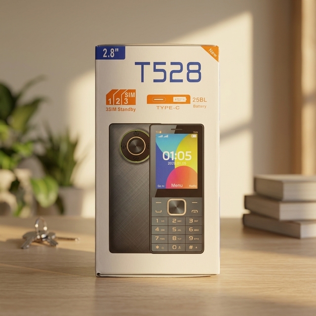 Newest Factory Best Price for Tecno T528 Feature Phone Big Battery 2g Dual Sim Mobile Phone Seniors Phone