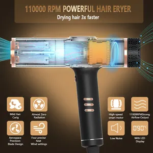 110000 Rpm उच्च-गति मोटर बाल झटका ड्रायर छोटे और शक्तिशाली उच्च गुणवत्ता और सुरक्षित 50 लाख नकारात्मक आयनों हेयर ड्रायर