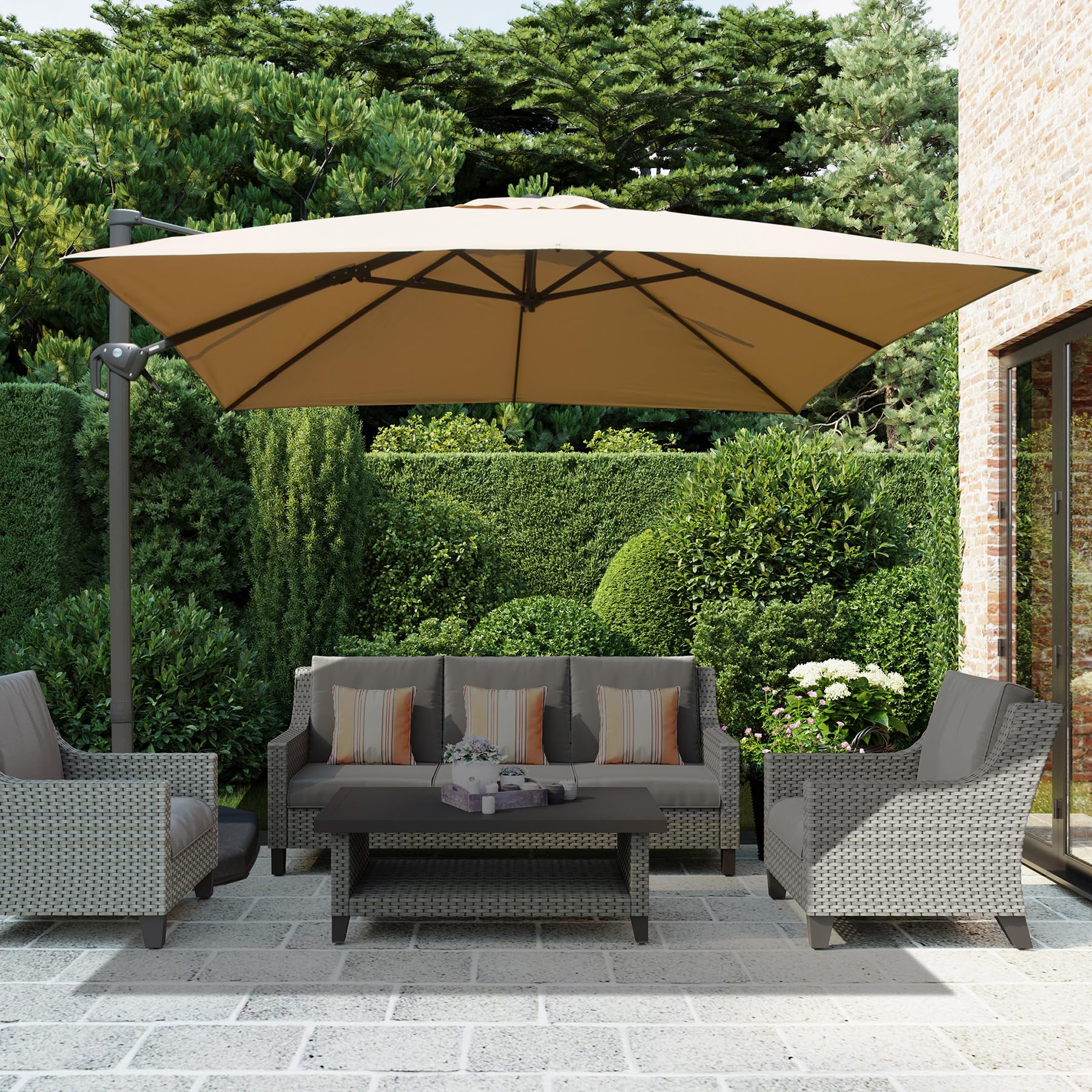 12' cantilever patio umbrella Summit Living 12 x 9 Offset Patio Umbrella Large Deck Cantilever O   summitlivin