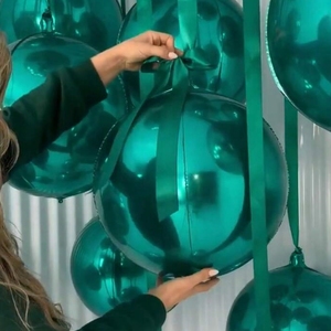 Palloncini in Foil Verde Erba 4D da 24 Pollici Rotondi per Laurea, Matrimonio, Compleanno, Natale, Halloween, Pasqua, Decorazioni per Esterni - Product Image 1