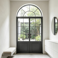 Porte-fenêtre française en aluminium à grille classique, élégante, anti-poussière, protection UV, facile à nettoyer, pour chambre à coucher (vente en gros)