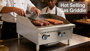 شواية غاز تجارية صناعية للوضع على الطاولة، موقد كبير للبرغر والووك - Product Image 3