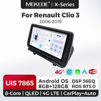 Autoradio Android MEKEDE X10 X20 X30 X40 1280*720 2K avec ventilateur de refroidissement, Car-play, DSP, GPS pour Renault Clio3 2006-2019