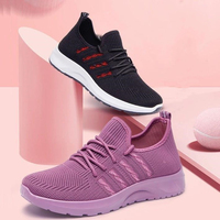 Sapato Esportivo Feminino Antiderrapante, Sola Macia, Tênis Casual para Corrida, Outras Zapatillas da Moda, Estilo de Caminhada