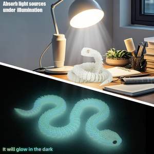 24 pulgadas 60cm creativo divertido negro rojo serpiente víbora modelo 3D impreso articulado Animal ornamento plástico Festival regalo para amigos - Product Image 6