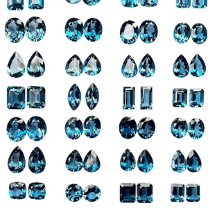 AA London Topaze Bleue Facettes Loose Paire Boucles d'oreilles Exclusives Pierres Naturelles Haute Qualité Ciré/Huilé Certifié Tiers 2-5 - Product Image 4