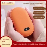 Chauffe-mains Power Bank USB-C à double chauffage, affichage numérique, logo personnalisé, mini appareil chauffant électrique pour l'extérieur