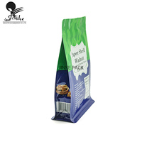 Sacs d'emballage alimentaire en gros avec fermeture éclair et poignée, pochettes transparentes à fond plat pour poudre, snacks, biscuits, noix, céréales, épices
