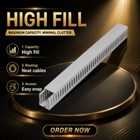 Goulotte de câblage PVC grise industrielle à rainures fines 60x40mm, chemin de câbles à fentes étroites pour câblage de panneaux et de machines