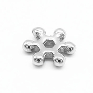 yunnique Stainless Steel Snowflake <b>Spacer</b> Bead For Bracelet Making 6mm Casting Jewelry Findings Component - Product Image 5