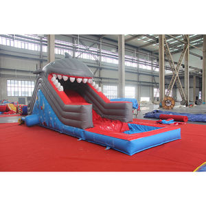 Tobogán inflable de tiburón personalizado comercial Tobogán de agua inflable de Pvc para niños con piscina para niños Precio de fábrica - Product Image 1