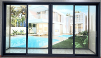 Porte coulissante en verre et aluminium GELLJA modèle 023, design moderne, résistante aux intempéries, étanche, pour extérieur, salon