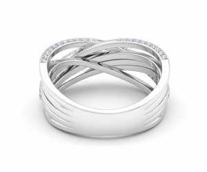 Luxury Diamond Crossover <b>Ring</b> 925 <b>Silver</b> / 10KT 14KT 18KT Gold Multi-Layer Criss <b>Cross</b> <b>Ring</b> For Women Wear Jewelry - Product Image 4