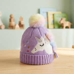 Gorro de Invierno con Diseño de Unicornio, Impresión Digital, para Niños y Niñas, Cálido, 100% Acrílico, Unisex, para Playa y Viajes - Product Image 3