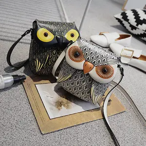 Gedruckte Tasche New Fashion Cartoon Owl Bag Single Shoulder Messenger Bag