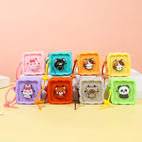 Gantungan Kunci Tas Bentuk Hewan Lucu Seri DIY Lubang Zipper Kartun Panda Kucing Calico Kelinci untuk Dompet Koin Earbud Barang Kecil Lembut