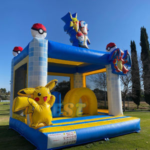 Moonwalk commercial gonflable <span class=keywords><strong>Pikachu</strong></span> dessin animé thème videur château plein d'entrain PVC sautant gonflable maison de rebond à vendre - Product Image 3