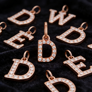 Colgante Clásico de Oro Sólido de 14K con Diamantes Cultivados en Laboratorio, Engaste de Garra, Alfabeto Inglés, Regalo de Compromiso Personalizado - Product Image 3