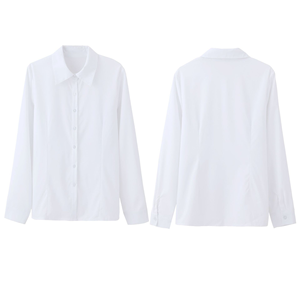 Blusas de Mujer para Primavera y Otoño, Estilo Casual, Manga Larga, Cuello Camisero, Color Sólido - Product Image 5