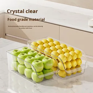 Kitchen <b>Storage</b> <b>Drawer</b> Food Grade Fresh-keeping <b>Box</b> <b>Storage</b> Transparent Plastic Refrigerator Compatible PP <b>Box</b> Set - Product Image 2
