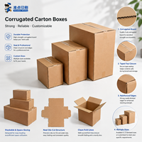 Boîte en carton ondulé pliable, durable, recyclable, résistante, en kraft brun, avec impression de logo personnalisée, pour le stockage, l'expédition et l'emballage