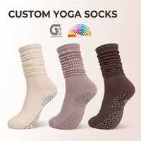 Chaussettes de yoga personnalisées antidérapantes pour Pilates, chaussettes à grip pour femmes, chaussettes froncées pour la danse, le ballet, le fitness, l'entraînement, fabricant OEM