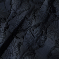 Nouvelle Robe Abaya de Luxe Nais en Tissu Jacquard Brocart à Fleurs Coupées en Lin et Coton Noir, Blanc et Ivoire pour Accessoires de Rideaux