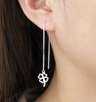 Anting Perak Sterling EX08 925 Model Lingkaran, Anting Benang Perak Modis, Perhiasan Wanita Grosir