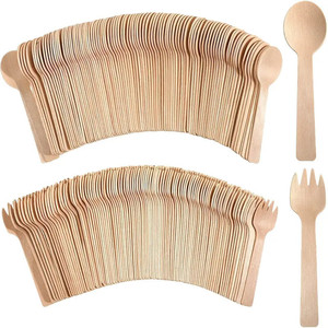 Cubiertos de Madera Ecológicos, Biodegradables y Desechables, con Logotipo Personalizado Impreso, para Regalos, Marca <span class=keywords><strong>ECOLIFE</strong></span>, Naturales - Product Image 3
