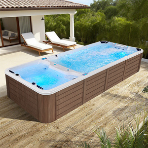 Kolam Spa besar 4-12m inci, bak renang spiral luar ruangan tanpa batas dengan kontrol sensitif sentuhan - Product Image 3