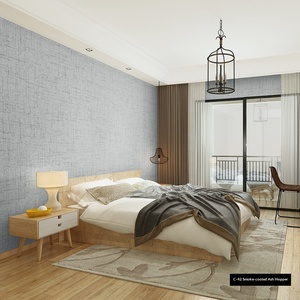 Rotoli di Carta da Parati Non Tessuta Impermeabile di Lusso, Tinta Unita <span class=keywords><strong>con</strong></span> Texture Lino, Certificata CE per Camera da Letto, <span class=keywords><strong>Soggiorno</strong></span>, Hotel - Product Image 3