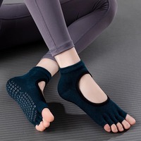 Chaussettes de sol à cinq doigts personnalisables professionnelles à pratique courte pour les jeunes fond de sueur en coton de sport antidérapant pour femmes