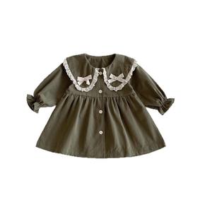 فساتين أميرة على الطراز العتيق للفتيات للربيع والخريف معطف رقيق مطبوع بياقة علوية غير رسمية بتصميم أنيق للأطفال الرضع - Product Image 5