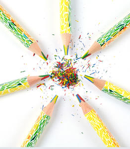 4-in-1 Adult & Kids Wooden Triangle Rainbow Mixing Color <b>Pencil</b> Colored <b>Pencils</b> in 1 Lead - Product Image 4