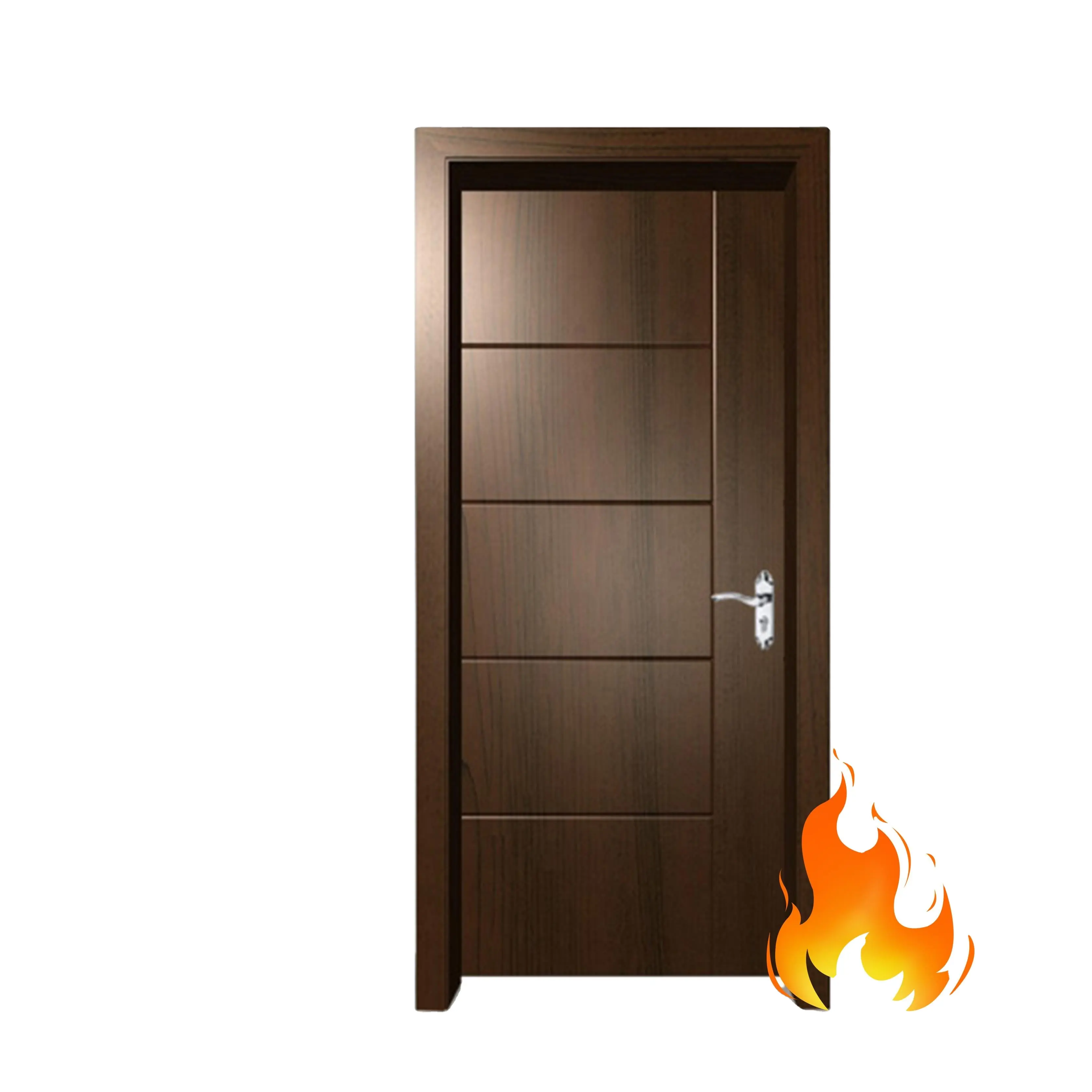 Özelleştirilmiş yangın anma ahşap kapılar ve çelik çerçeve ahşap otel kapıları ahşap yangın kapısı