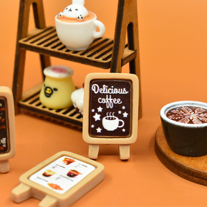 Negozio di caffè in miniatura cartellone in resina Flatback Cabochon per casa delle bambole Scrapbooking accessori per crema da cucina - Product Image 5